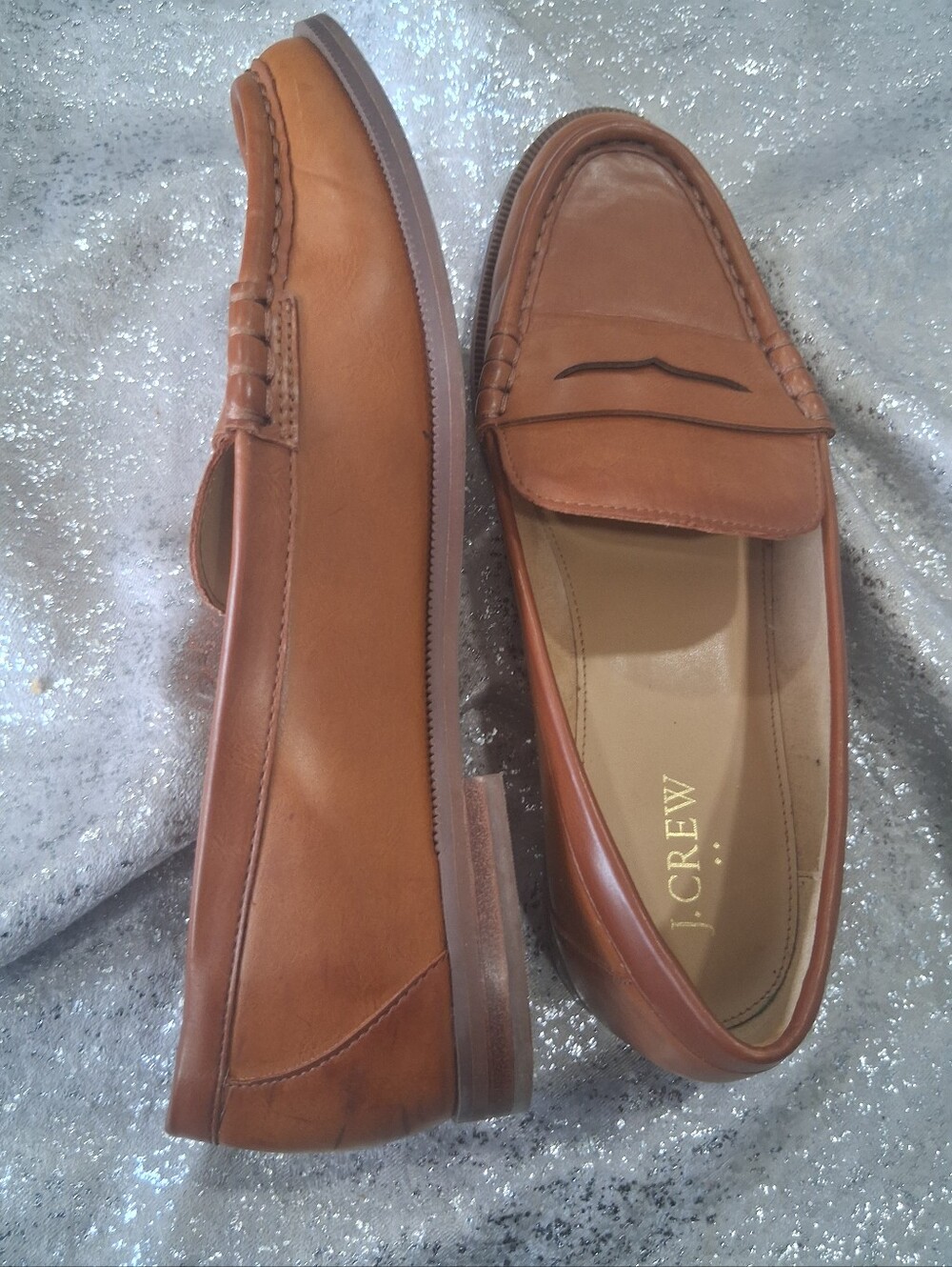J. Crew Men’s Tan Leather Penny Loafers